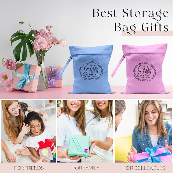 2Pcs Girls Trip Gifts Wet Dry Bag, Beach Wet Bag Favors, Aloha Bags Sunscreen Bags Swimsuit Toiletry Travel Essentials For Women, Beach Travel Gym Laundry bags for Dirty Diaper Swimsuit Gifts