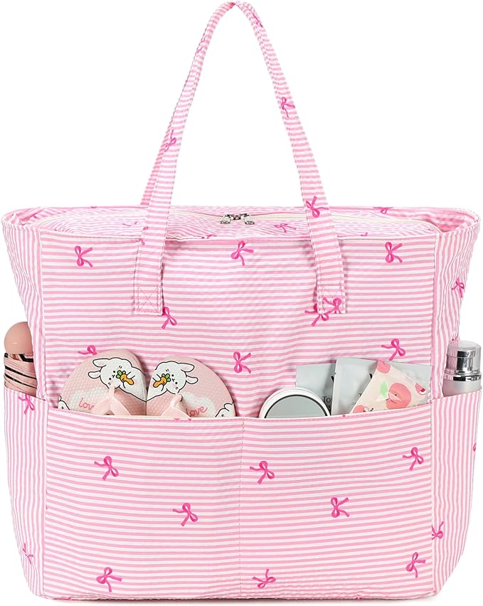 Beach Pool Bags Tote for Women Ladies Large Gym Tote Carry On Bag With Wet Compartment for Weekender Travel Waterproof