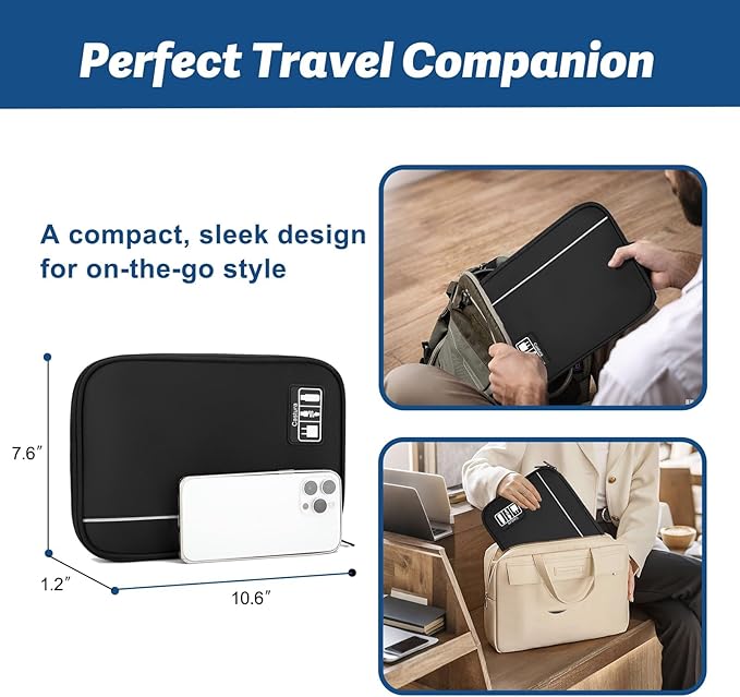Electronic Organizer Travel Case, All-in-One Portable Cable Organizer Bag for Storage, Cord Organizer Tech Accessories for Cables, Chargers, Power Bank, Flash Drive,SD Card
