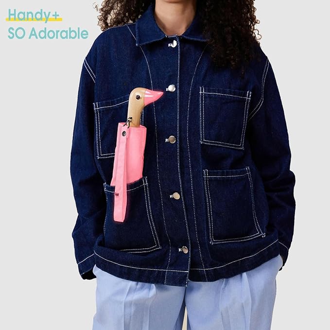 Duck Umbrella - Compact Travel Umbrella with a Cute Duck Head Handle for Women