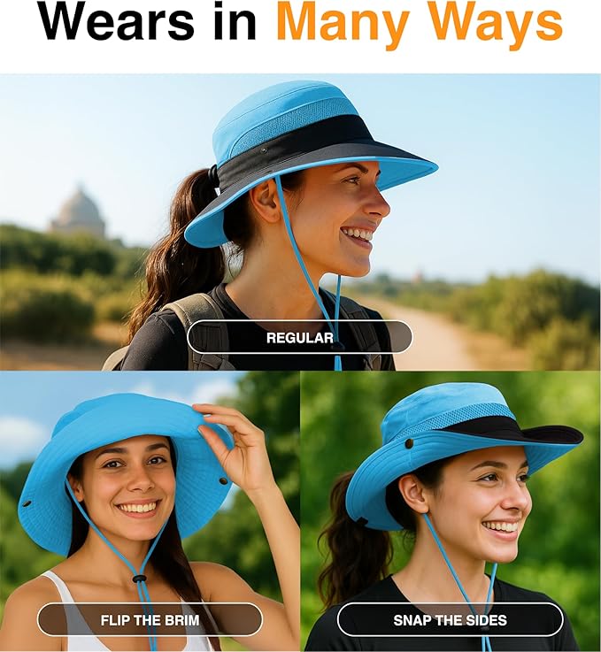 GearTOP Safari Hat for Men Sun Hats for Women UV Protection UPF 50+ Fishing, Gardening, Hiking Hat (22-23 1/2")