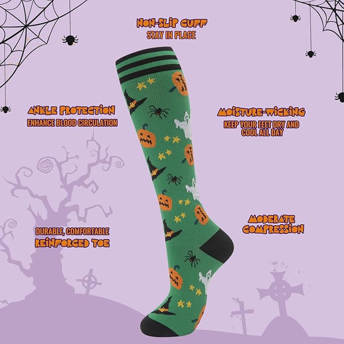fenglaoda Compression Socks for Women Men 3 Pairs Graduated Compression Support Circulation Socks for Nurses