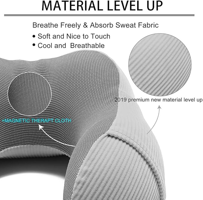 Umerci Travel Pillow, Memory Foam Neck Pillow with 360-Degree Head Support Comfortable Airplane Pillow with Storage Bag Lightweight Traveling Pillow for Sleeping, Car, Train, Bus and Home Use(Gray)