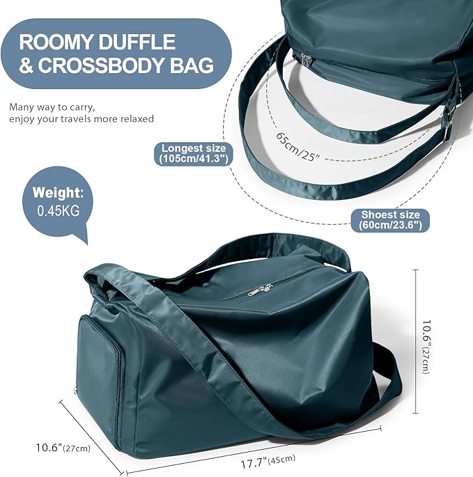 Large Gym Bag with Shoe Compartment, Workout Sport Duffle Bag for Women Travel, Waterproof Shoulder Overnight Bags Lightweight Carry on Tote Bags for Swim, Yoga, Dance