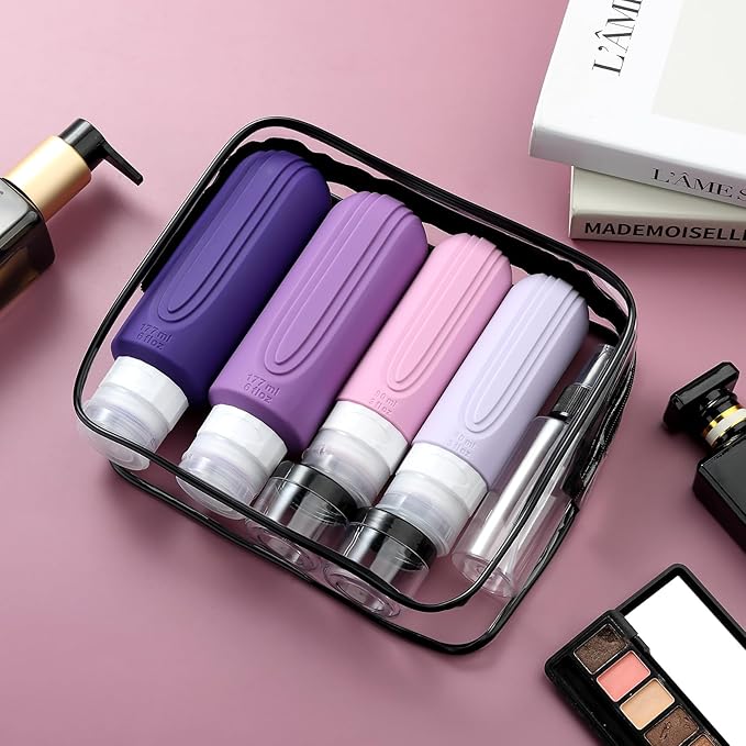 16 Pack Travel Bottles for Toiletries, Oversize 6oz Silicone Travel Containers jar for Toiletries, Leak Proof Refillable Liquid Shampoo And Conditioner Travel Essentials toiletry Bottles