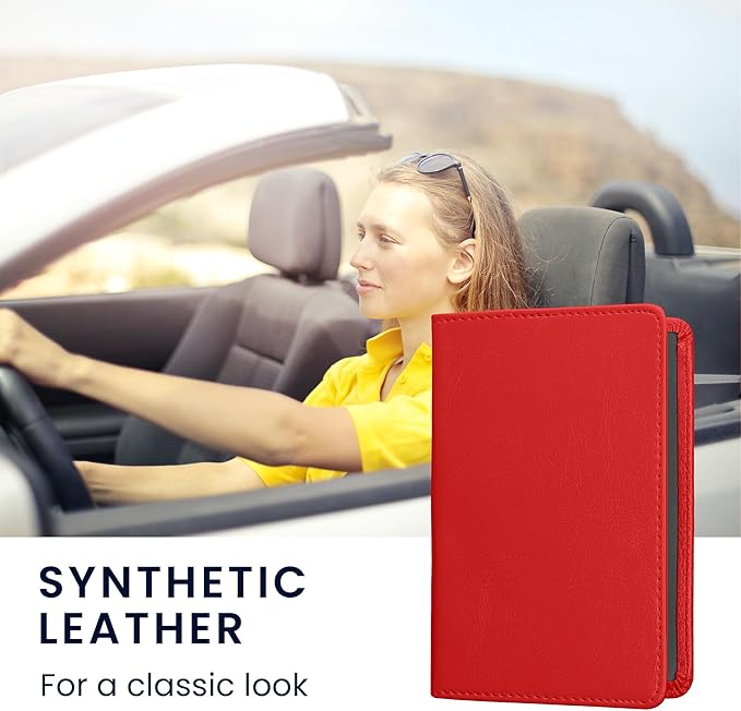 kwmobile Registration and Insurance Holder - Car Document Holder for Vehicle Documents and Cards - PU Leather - Black