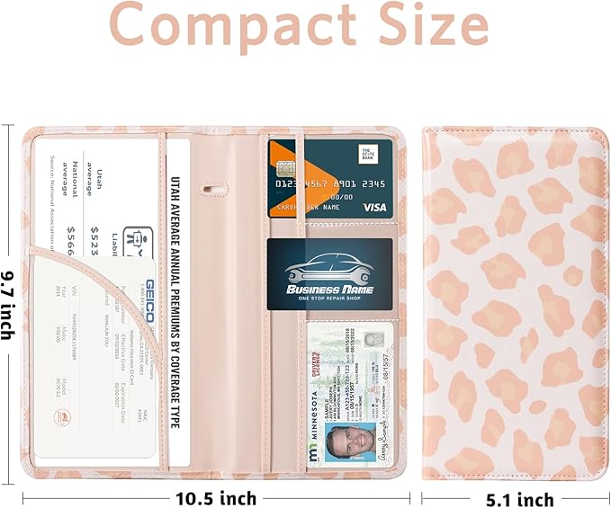 CoBak Car Registration and Insurance Holder - Vehicle Glove Box Car Organizer,Auto Truck Comparment Accessories Case with Magnetic Closure for Driver License,Cards