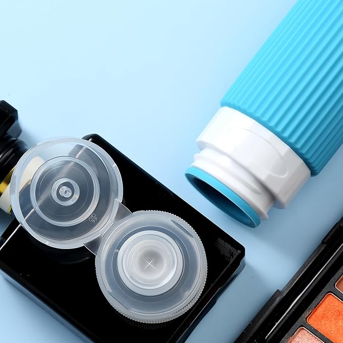 Travel Bottles for Toiletries, Tsa Approved 3oz Portable Travel Bottles, BPA Free Leak Proof Squeezable Silicone Travel Size Containers, Travel Accessories with Clear Toiletry Bag (4 Pack)