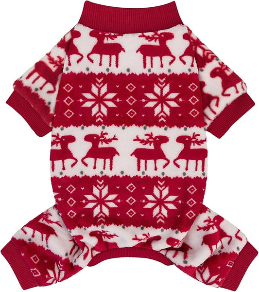 XPUDAC Christmas Dog Sweater Fleece Dog Pajamas for Small Medium Dogs Girl Boy Winter Puppy Clothes Holiday Puppy Onesie Cat Pjs Jammies, M