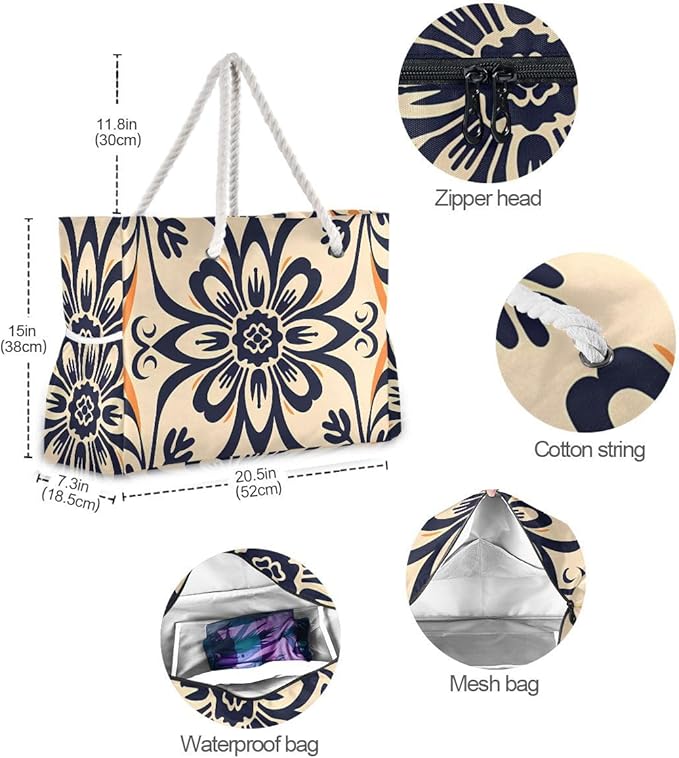 senya Large Beach Shoulder Bags Canvas Tote Water Resistant for Gym Travel Daily