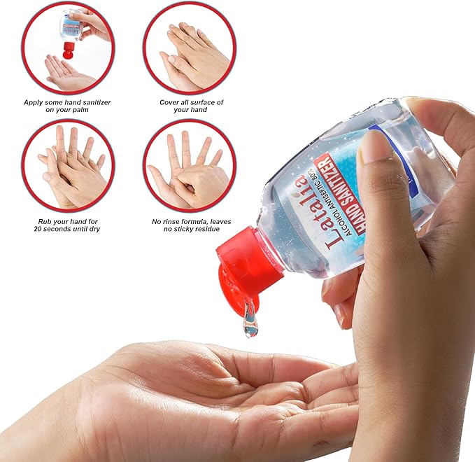 Latalia Mini Hand Sanitizer Travel Size Pack of 12 | 1.85 fl oz with 80% Alcohol Small Hand Sanitizer Bulk For Non-Sticky, Unscented, Gentle & Fresh Hands Anytime