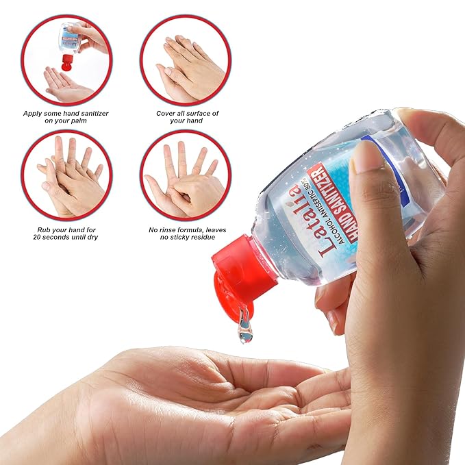 Latalia Mini Hand Sanitizer Travel Size Pack of 288 | 1.85 fl oz with 80% Alcohol Small Hand Sanitizer Bulk For Non-Sticky, Unscented, Gentle & Fresh Hands Anytime