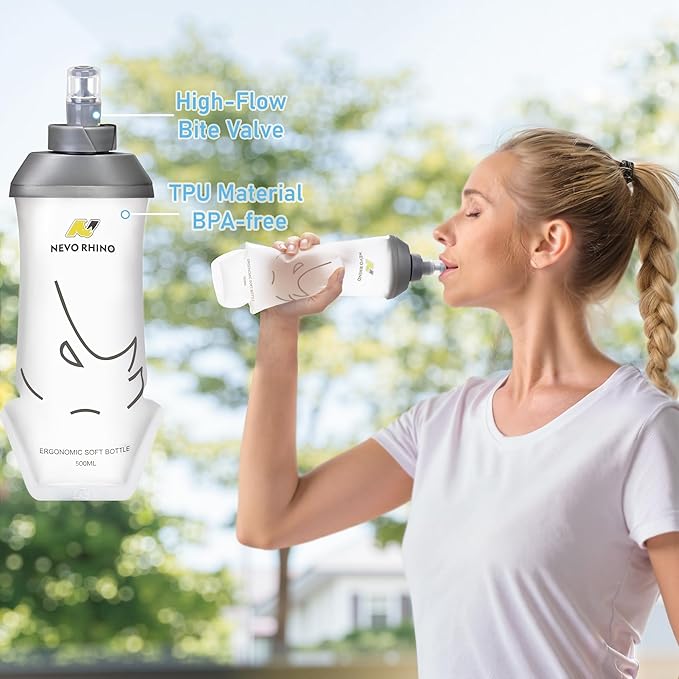 N NEVO RHINO Running Hydration Vest with 1.5L Water Bladder & Dual 500ml Soft Flask for Men Women,Adjustable Lightweight 5L Water Backpack for Hiking Trail Running Marathon Cycling