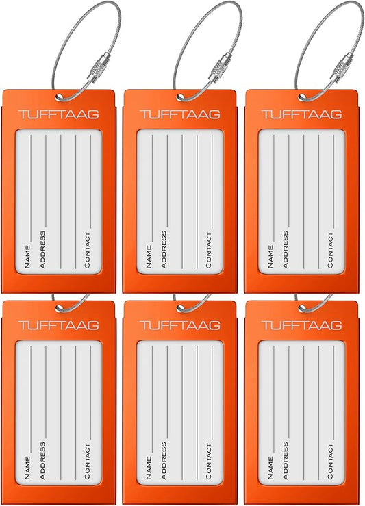 Luggage Tags Business Card Holder by TUFFTAAG - Durable Travel ID Bag Tag in Multiple Color Options, Perfect for Suitcases, Backpacks, and Carry-Ons, Easy Identification, Secure and Stylish