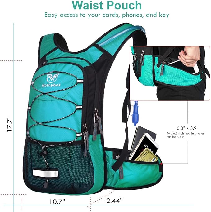 Hydration Pack, Insulated Hydration Backpack with 2L BPA Free Water Bladder and Storage, Hiking Backpack for Men, Women, Kids for Running, Cycling, Camping - Keep Liquid Cool up to 5 Hours