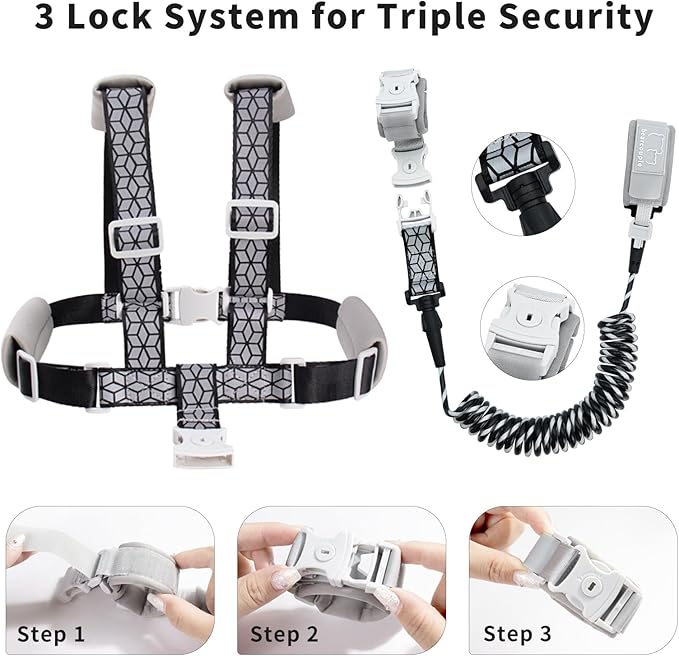 Toddler Leash, Anti Lost Wrist Link for Kids, 4 in 1 Kid Harness Backpack Leash, Child Safety Leash