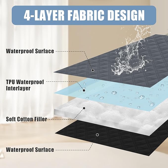 Smiry Waterproof Dog Bed Cover Pet Blanket, Soft Washable Dog Blanket for Furniture Bed Couch Sofa Reversible, Checkered (52"x82", Dark Grey/Black)