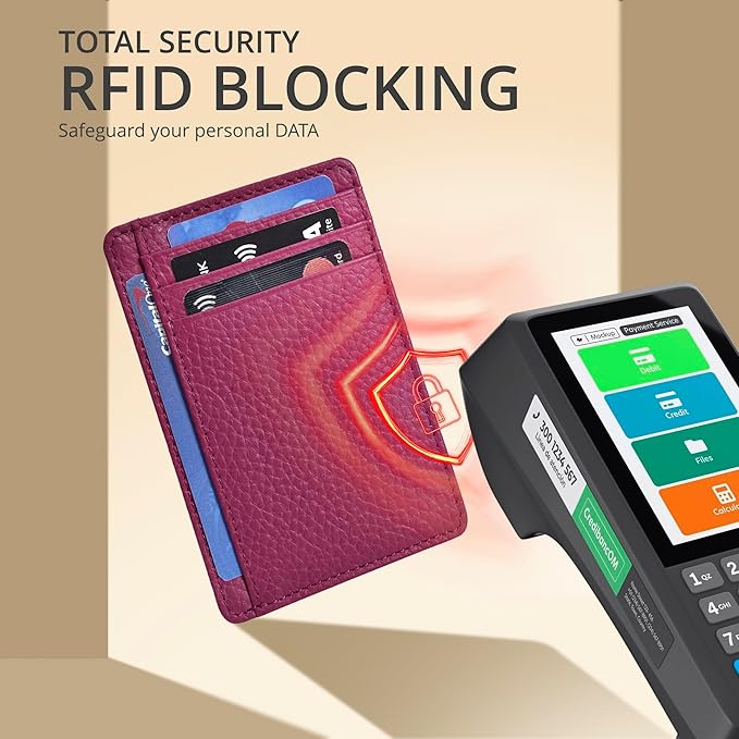 Oak Leathers Leather Slim Minimalist Wallet for Men & Women RFID Front Pocket Leather Card Holder Wallets