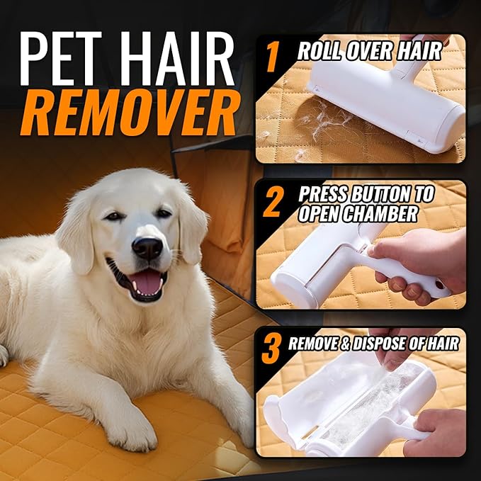 Back Seat Extender for Dogs with Waterproof Cover Hard Bottom Includes Pet Hair Remover and 2 Safety Straps Ideal for Large Cars and SUVs Perfect for Travel Road Trips Car Pet Bed Dog Seat Protector