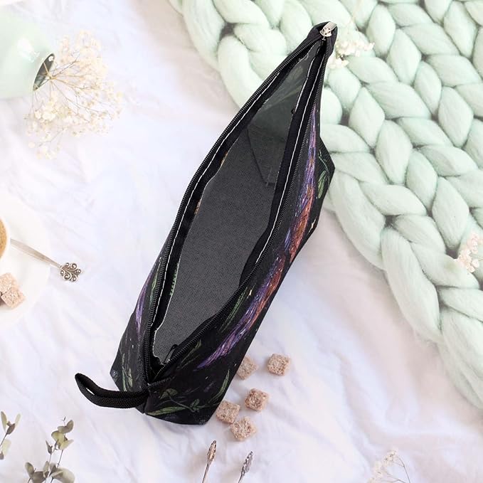 Cute Animal Lovers Gifts Butterfly Cosmetic Bag Makeup Pouch with Zipper (purple butterfly)