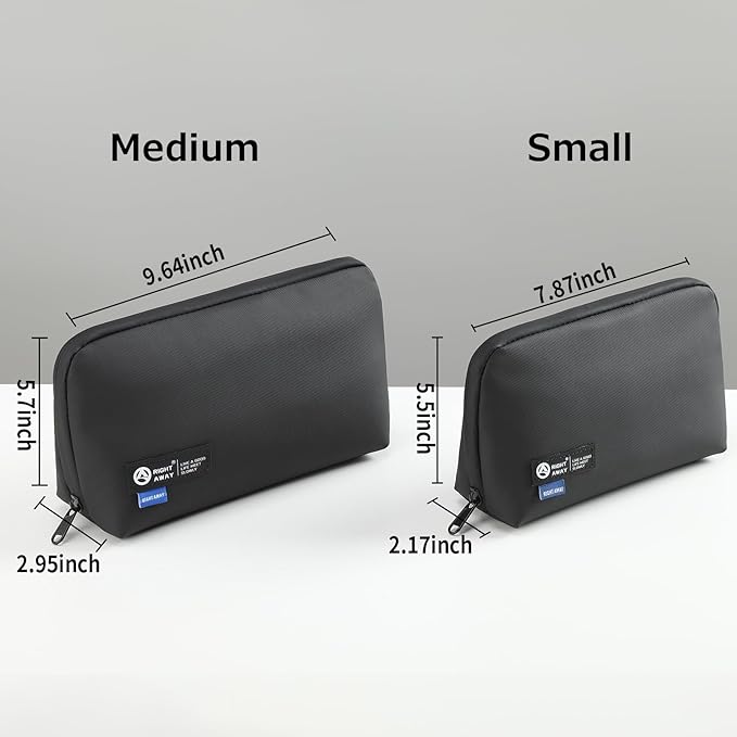 RIGHT AWAY Travel Tech Pouch，Waterproof Cord Case，Electronics Organizer Travel Case，Cable Organizer Storage Bag For Phone, Charger, Accessories(BLACK)