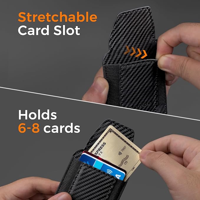 RUNBOX Slim Wallet for Men Front Pocket wallet with Magnetic Money Clip Minimalist Leather RFID Blocking wallet