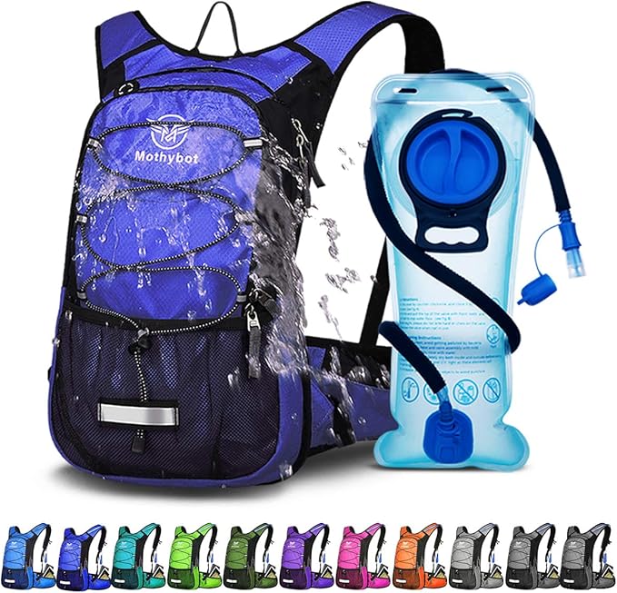 Hydration Pack, Insulated Hydration Backpack with 2L BPA Free Water Bladder and Storage, Hiking Backpack for Men, Women, Kids for Running, Cycling, Camping - Keep Liquid Cool up to 5 Hours