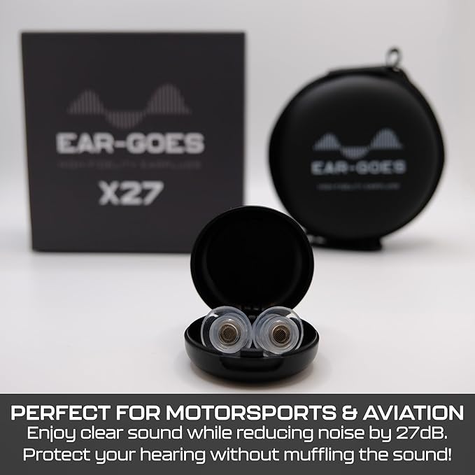 X27 Noise Reduction Earplugs for Sleeping - Reusable Noise Cancelling Earbuds, Featuring Two Sizes in One Case, Hearing Protection Silicone Earplugs for Sleeping, Shooting, Construction, and Aviation