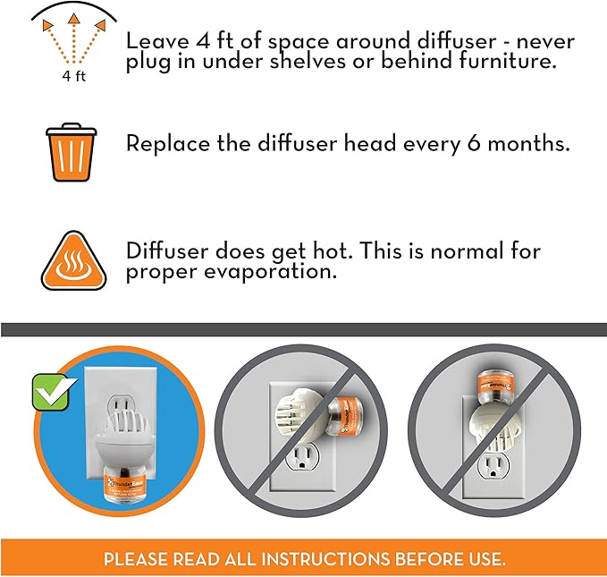 ThunderEase Dog Calming Pheromone Diffuser Kit | Powered by ADAPTIL | Vet Recommended to Relieve Separation Anxiety, Stress Barking and Chewing, and Fear of Fireworks & Thunderstorms (90 Day Supply)