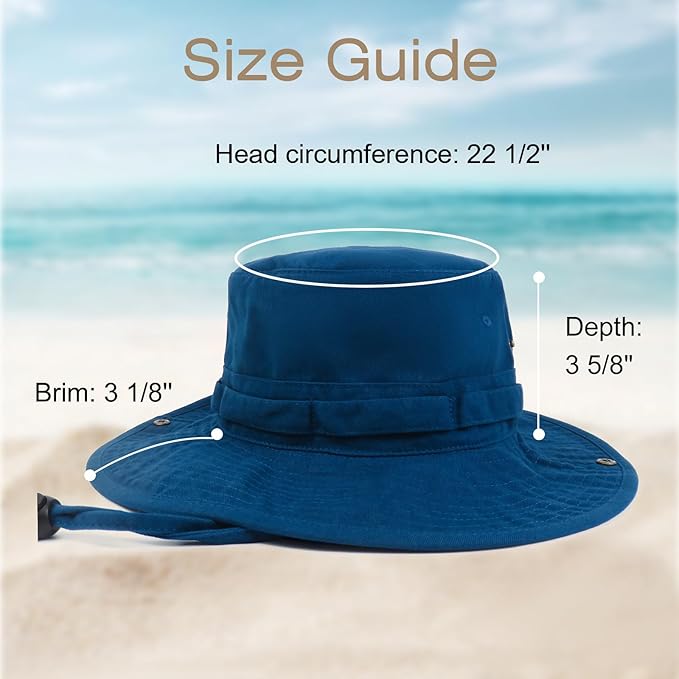 Bucket Hat Wide Brim UV Protection Sun Hat Boonie Hats Fishing Hiking Safari Outdoor Hats for Men and Women