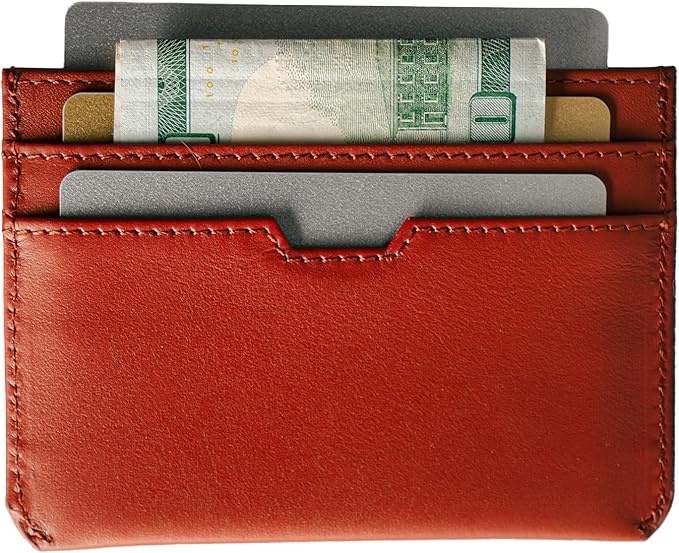 Vaultskin MOORGATE Slim Card Holder - Minimalist Leather Wallet, RFID Blocking Sleeve, Fits Front Pocket, for Men and Women