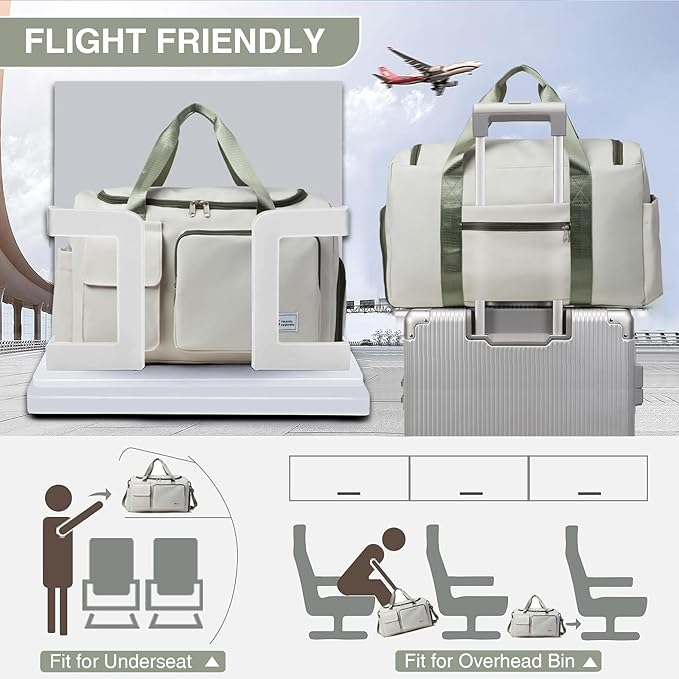 Small Gym Bag for Women, Travel Duffle Bag Carry On Weekender Bag with Shoe Compartment