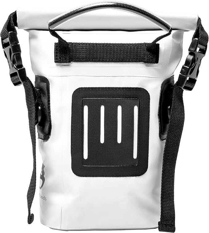 geckobrands Waterproof Phone Tote with 2L Dry Bag and Adjustable Strap – Protect Your Phone and Valuables While on The Go White
