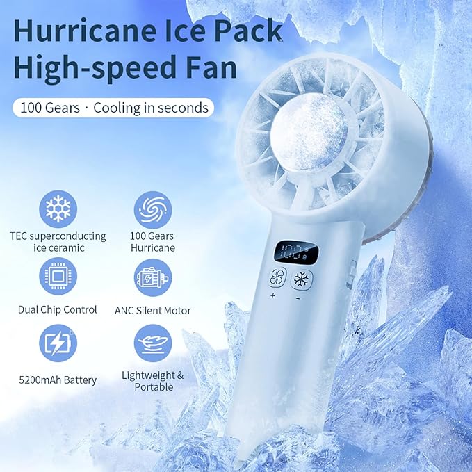 Viraagyiyou Portable Handheld Mini Turbo Jet Fan - USB Rechargeable with 12-16 Working Hours & Built - in Power Bank, Ideal for Outdoor/Travel/Vacation/Concerts