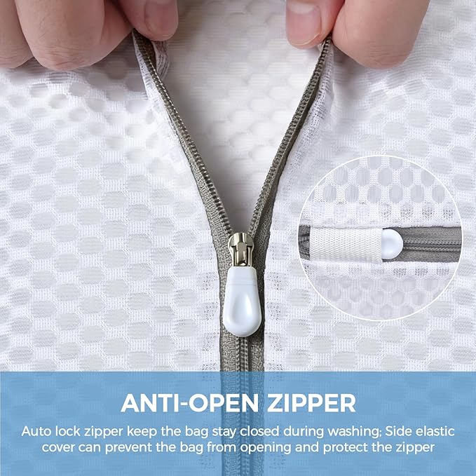 BAGAIL Laundry Bags Mesh Wash Bag for Intimates Lingerie and Delicates,3Pcs(Honeycomb,3L)