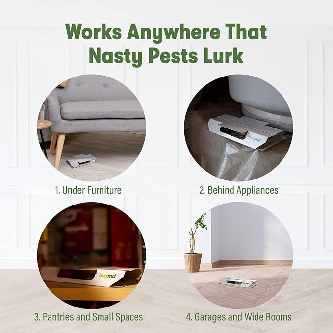 BugMD Cockroach Catcher (2 Pack, 24 Traps) - Indoor Cockroach Killer & Roach Trap, Sticky Trap for Insect, Glue Traps Pest Defense