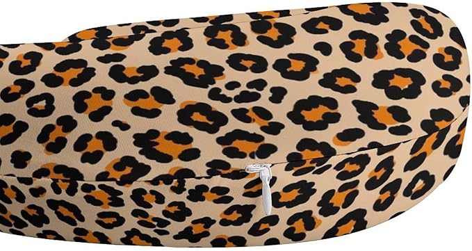 Premium Polyester Compact Neck Support Pillow, Watercolor Leopard Cheetah Animal Print U-Shaped, U-Shape for Car Travel Office Restful Sleep, Washable Comfort