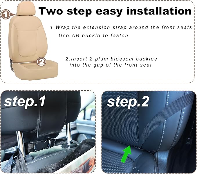 XDV Car Seat Organizers,Multi-functional Back Seat Protectors, Storage Pouches, Child kicking prevention and Tray Holders Kick Mats Back (for Cars, Kids,and Rear Seats) (Black, 2 Pack)