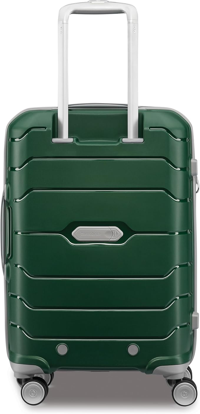 Samsonite Freeform 2-Piece Luggage Set - Carry-On & Large Checked Luggage with Dual Spinner Wheels - Durable Polypropylene Hardshell - TSA Lock, Airline-Approved - Expandable Hard Shell - Pine Green