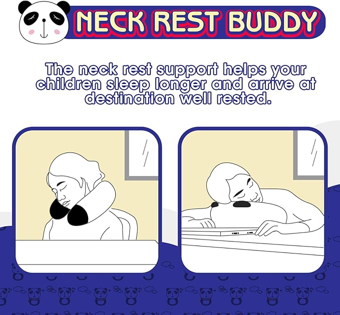 H HOMEWINS Travel Pillow for Kids,Toddler Neck Pillow Cute Animal Neck Head Chin Support Travel Accessories for Airplane, Car, Train,Recline