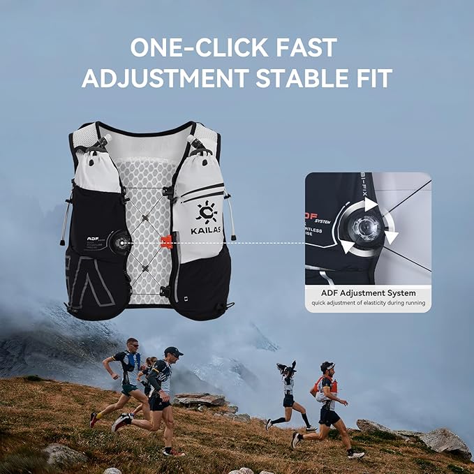 KAILAS FUGA AIR 8 Ⅳ Running Hydration Vest Hydration Pack Lightweight with Two TPU Water Bladders for Women Men Trail Cycling Hiking