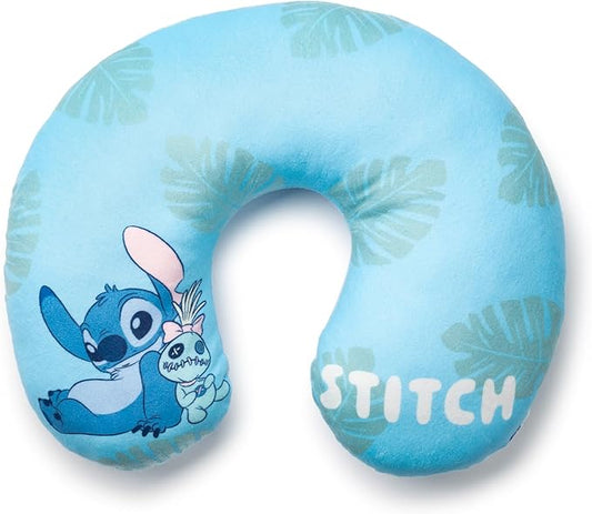 Jay Franco Disney Stitch Kids Travel Neck Pillow - Soft Polyester Support for Car, Airplane & Road Trips - Cute Lilo and Stitch Design - Comfortable Child Neck Support for Ages 3-10