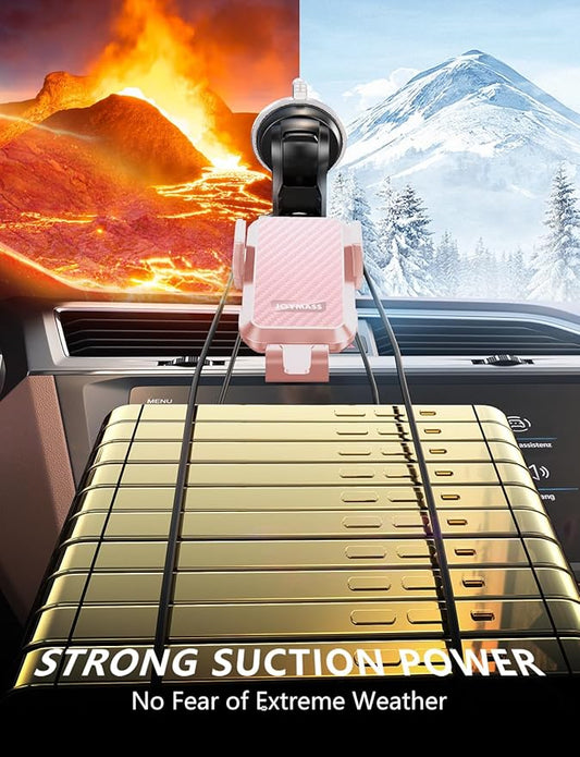 Wireless Car Charger, Phone Holders for Your Car, 15W Auto Clamping Phone Mount Car Accessories for iPhone 16 15 14 13 12 Mini Pro Max 11, Samsung Galaxy S24 Ultra S23 S22+ Note 20, etc-Pink