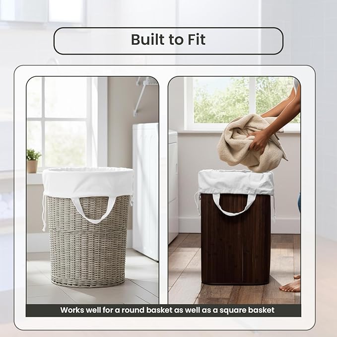 LFH Home Cotton Canvas Large Laundry Bag with Handle, Heavy Duty Drawstring Closure Washable Laundry Bags, School Travel, Home, Hotel, College Dorm, Organizer Sack, Toy Clothes 28x36 (Pack of 4)-White