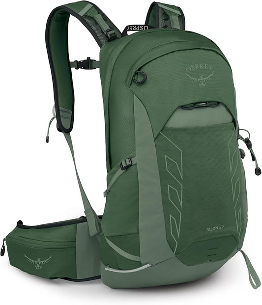 Osprey Talon 22L Men's Lightweight Hiking Backpack - Small Daypack for Travel & Camping, Green Canopy/Pine Leaf, Extended Fit