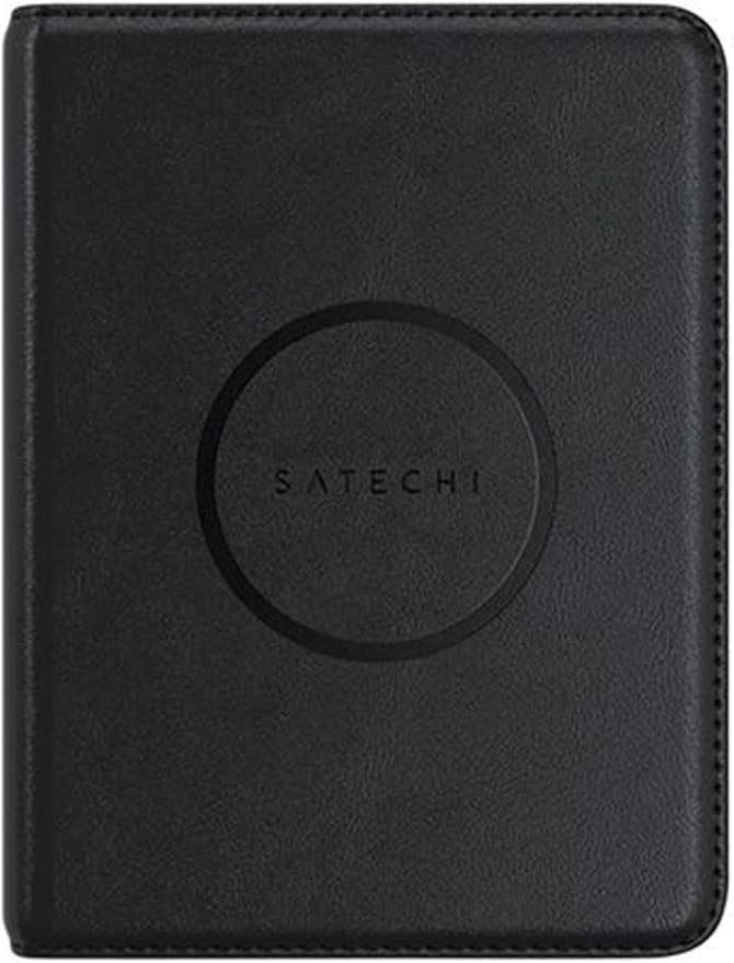 Satechi Passport Holder for Travel with Find My, Passport Cover with 4 Card Holder, Wireless Charging, and RFID protection – Travel Essential Vegan Leather Passport Holder – Black
