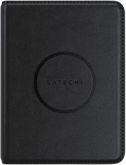Satechi Passport Holder for Travel with Find My, Passport Cover with 4 Card Holder, Wireless Charging, and RFID protection – Travel Essential Vegan Leather Passport Holder – Black