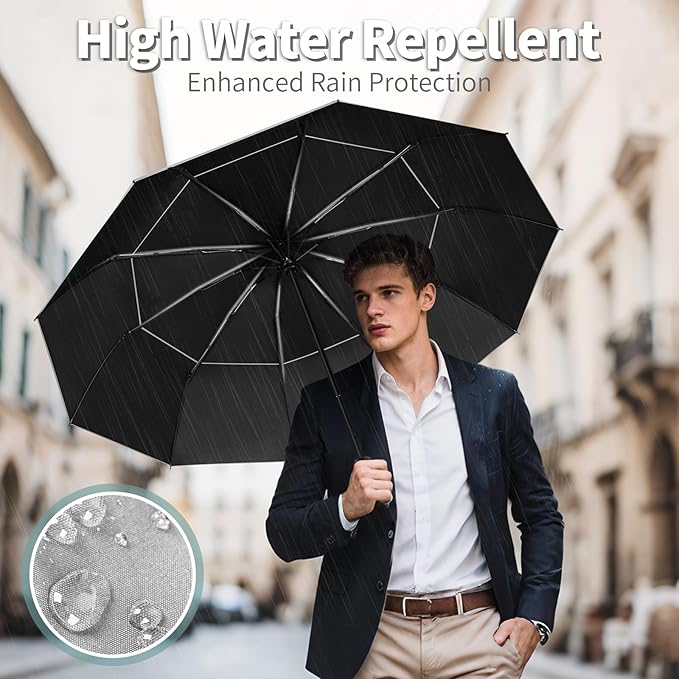 Seniny Windproof Travel Umbrella, Automatic Umbrellas for Rain, Portable & Compact Umbrellas for Backpack, Strong UV for Protection, Folding Small Sun Umbrella for Car, Walking