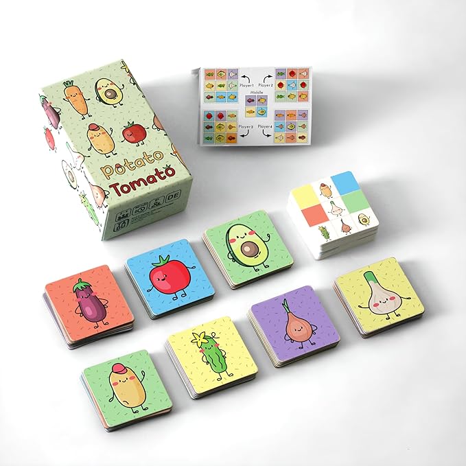 Potato Tomato • Quick Card Game for Children and Adults • Travel Game • Board Game for Families • Ages 6+ • 2-4 Players • 30 Minutes