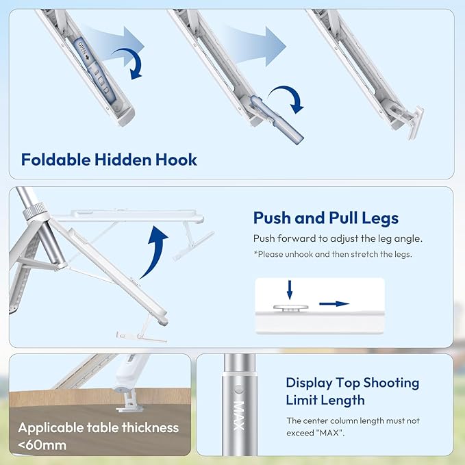 ULANZI TT88 Magnetic Tripod for iPhone 17, 57" Extendable Selfie Stick w Remote, 2-in-1 Phone Clip & Dual Cold Shoe Mounts-Lightweight Phone Tripod Stand for Vlogging, Travel, Video Recording, White